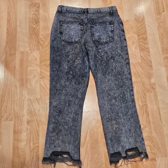 Free People We The Free Maggie Mid-Rise Ripped Straight Jeans Womens 27 Cropped - Picture 9 of 16